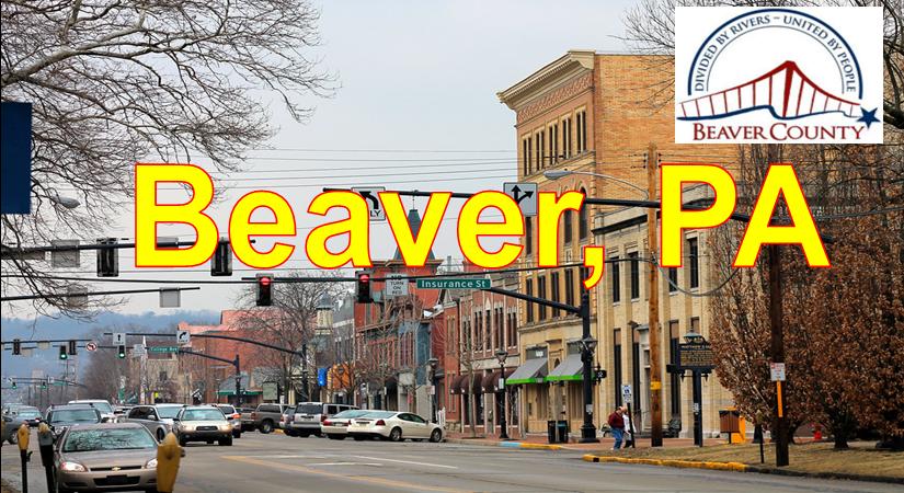 Beaver PA showing Main Stree Downtown and Stores Blue Sky Beaver  Market Area Served