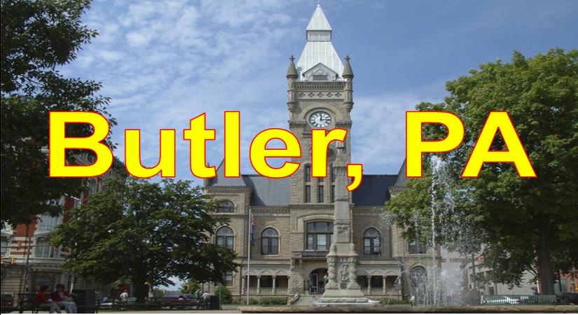 City of Butler Skyline showing County Court House and Blue Sky Butler  Market Area Served