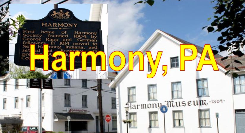 Harmony PA showing Harmony Museum and White Church Blue Sky Harmony  Market Area Served
