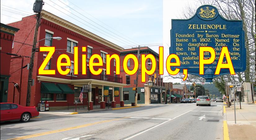 Zelienople PA showing Main Stree Downtown and Stores Blue Sky Zelienople  Market Area Served